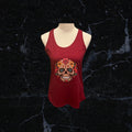 Printed Razor Back Tank Top (Sugar Skull)