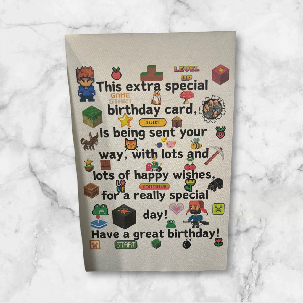 Printed Birthday Card (Minecraft)