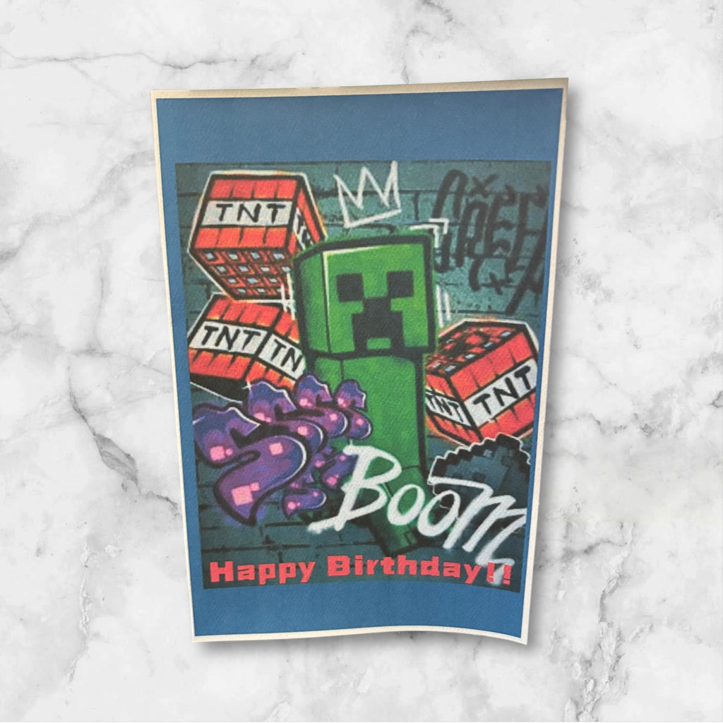 Printed Birthday Card (Minecraft)