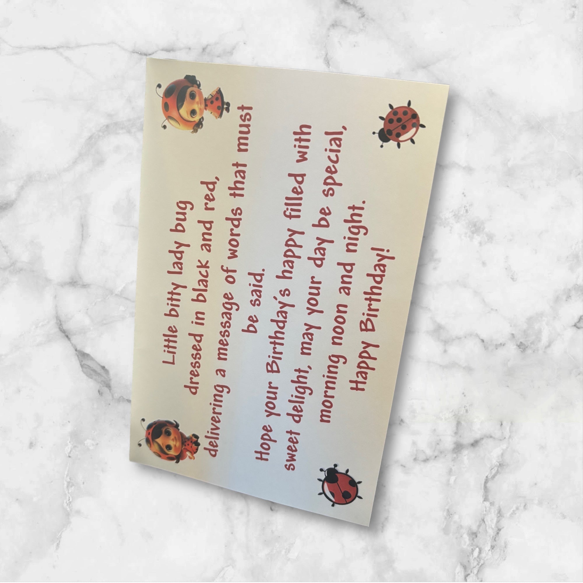Printed Birthday Card (Ladybug)