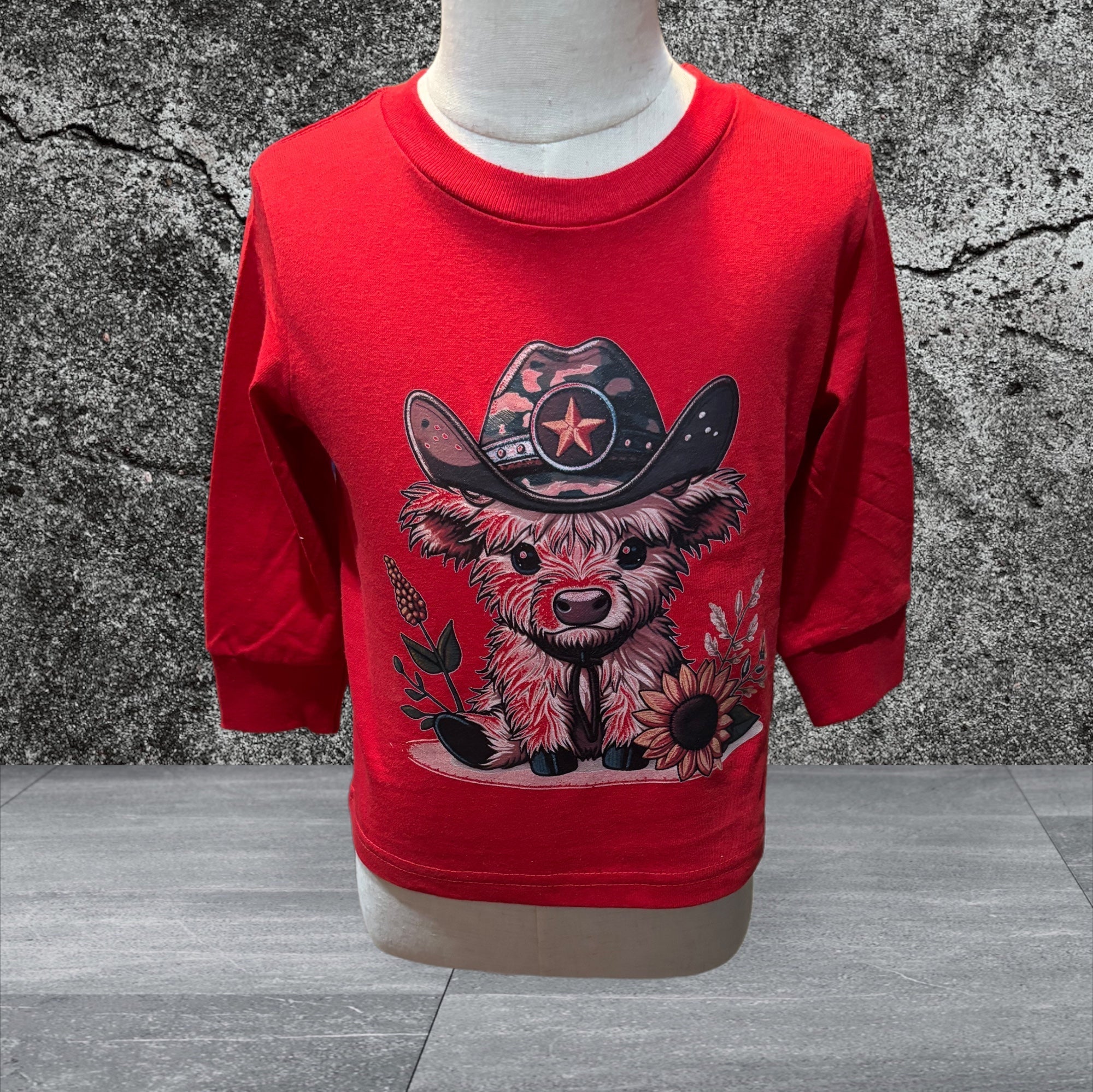 Youth Printed Rabbit Skins Long sleeve T-shirt (Cow)