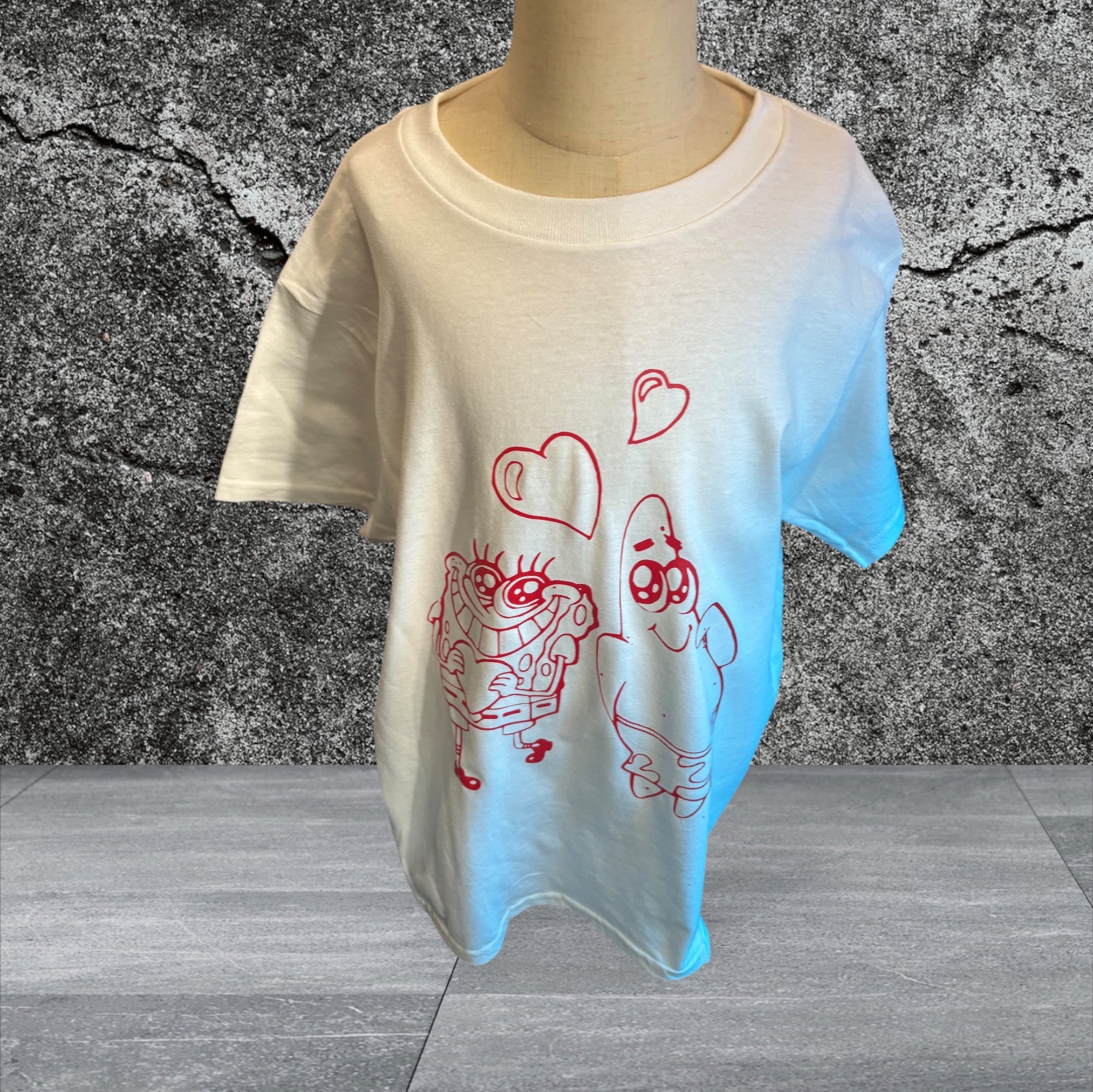 Printed Youth Gildan T-shirt (Hearts & Sponge)