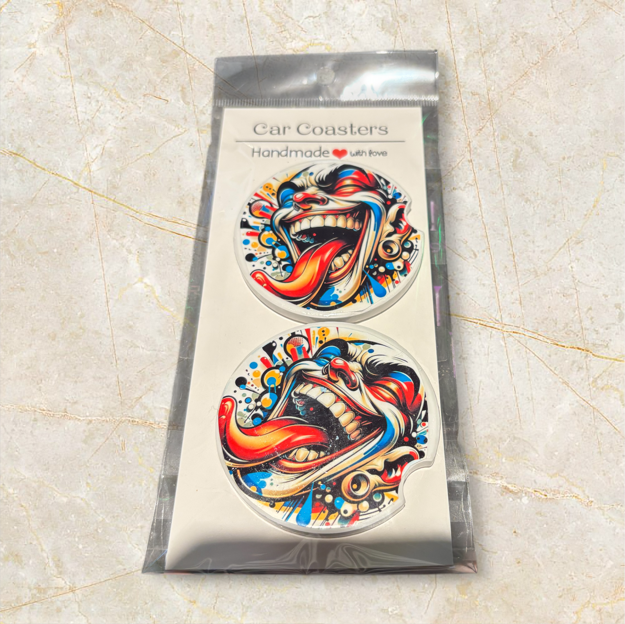 Printed Car Coaster Set (Joker)