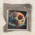 Printed Square Coaster Set of four (Rose)